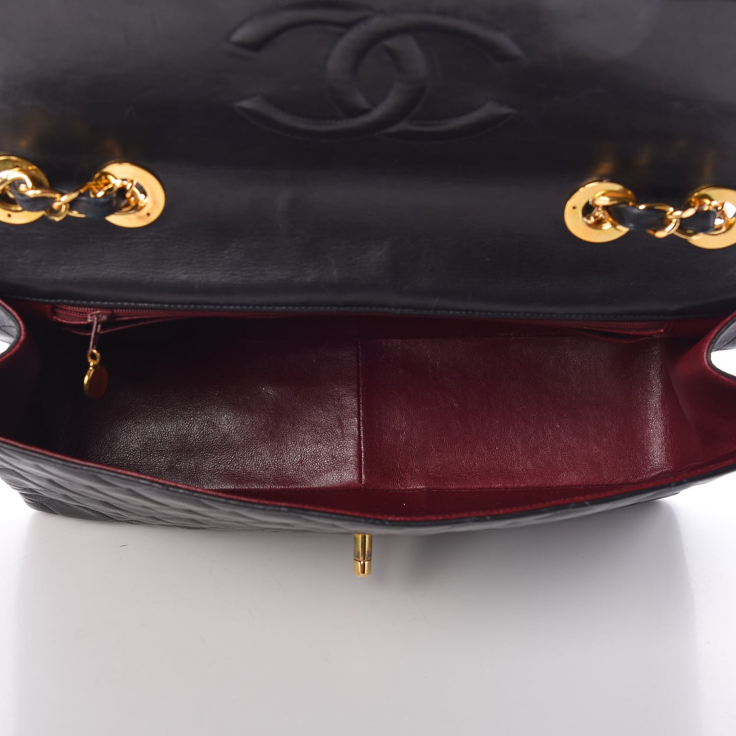 Lambskin Quilted XL Jumbo Single Flap Black
