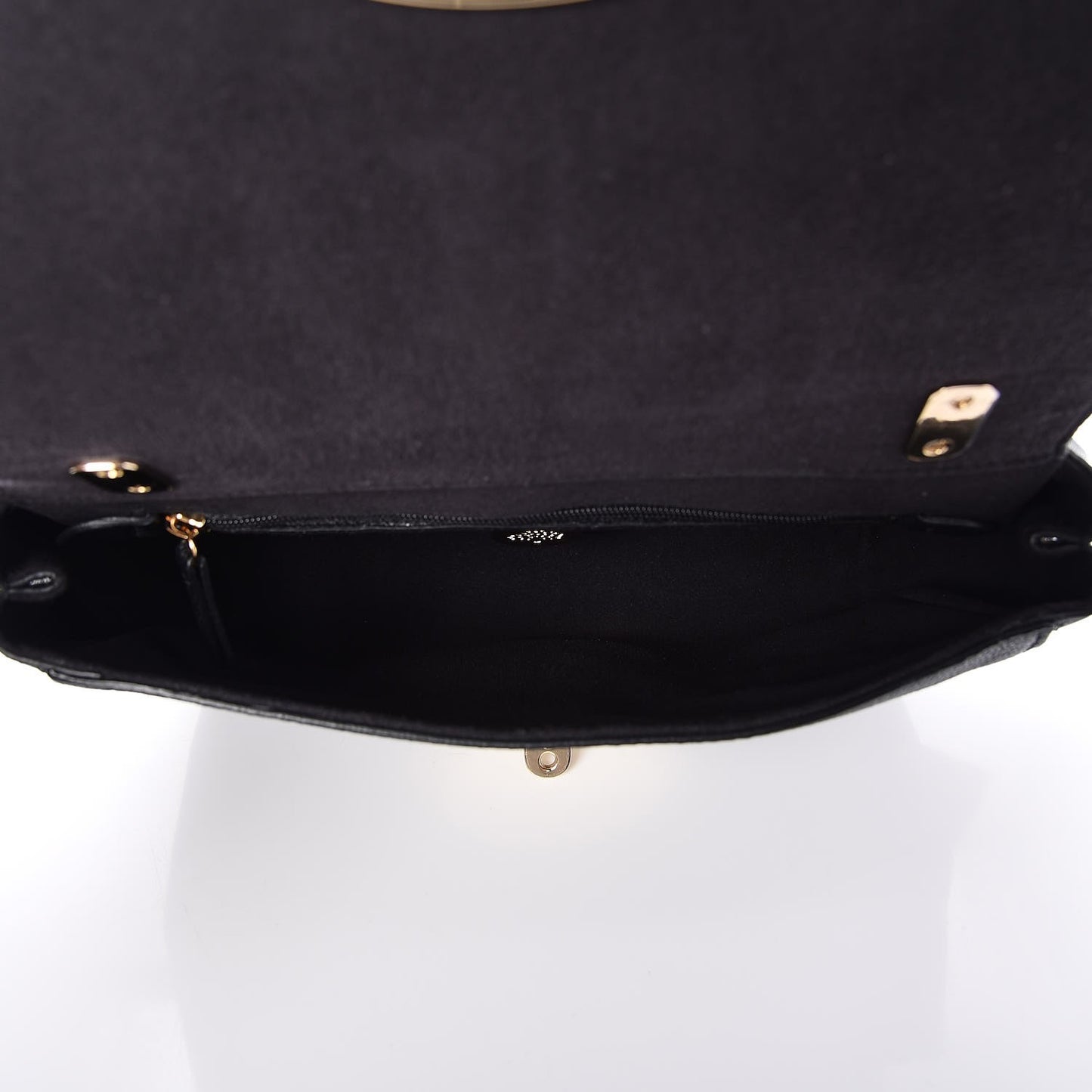 Glossy Goatskin Small Lily Flap Black