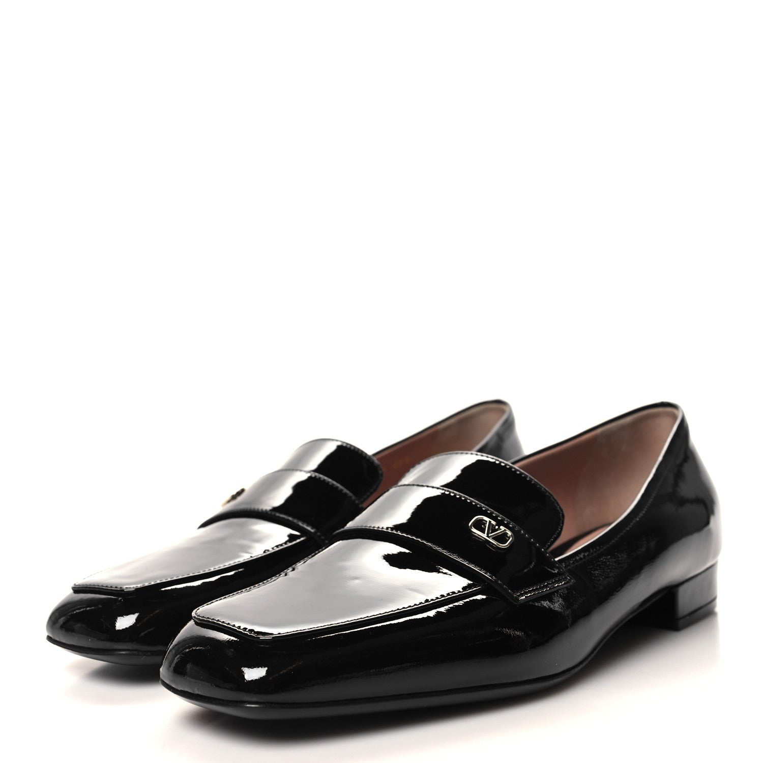 Valentino Garavani Patent VLogo Loafers 40.5 Black 3 of 8