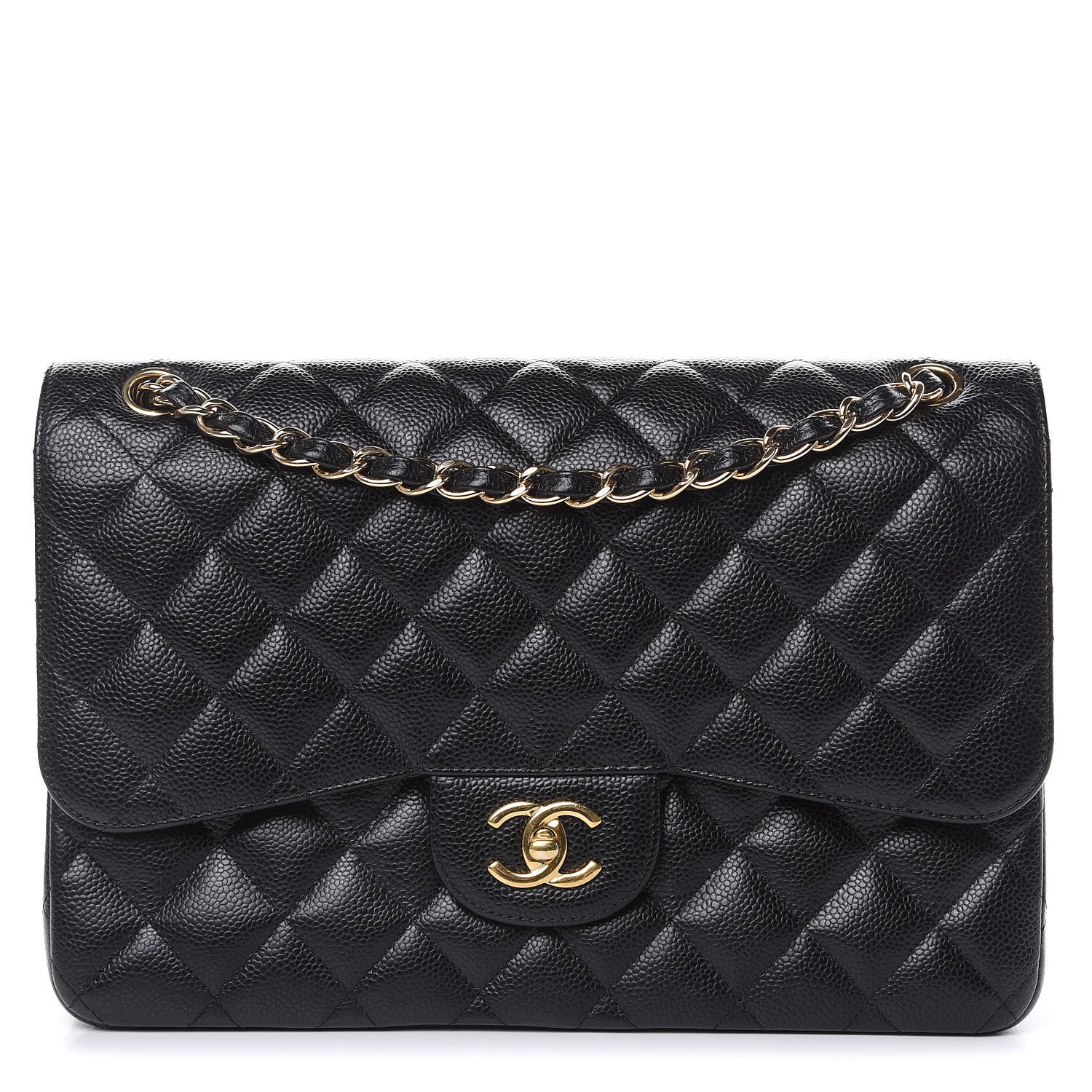 Chanel Caviar Quilted Jumbo Double Flap Black 1 of 12