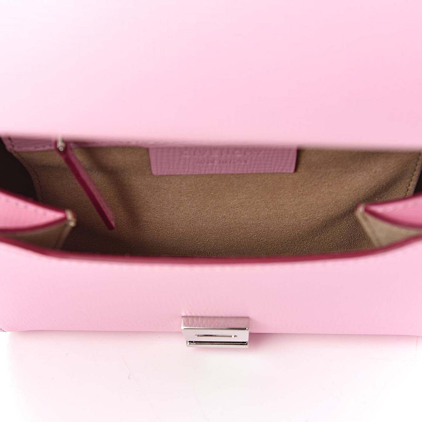 Textured Calfskin Mini Pandora Box Chain Crossbody Bag Bright Pink
