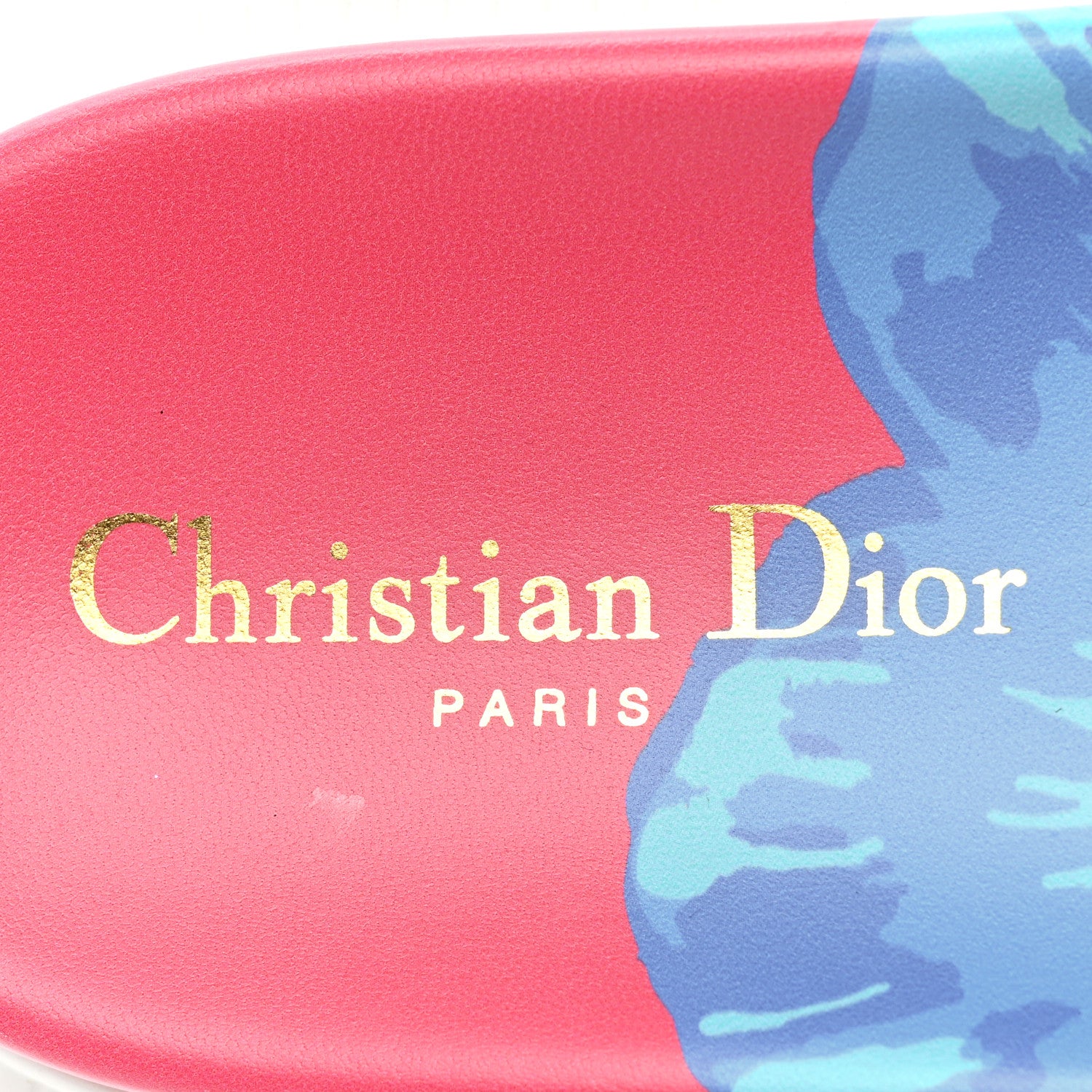 Christian Dior Canvas D-Flower Pop Embroidered Dway 10mm Slide Sandals 36 Pink Blue Multicolor 7 of 8