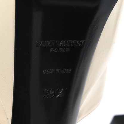 Saint Laurent Lambskin Jodie Platform Sandals 39.5 Pearl 7 of 9