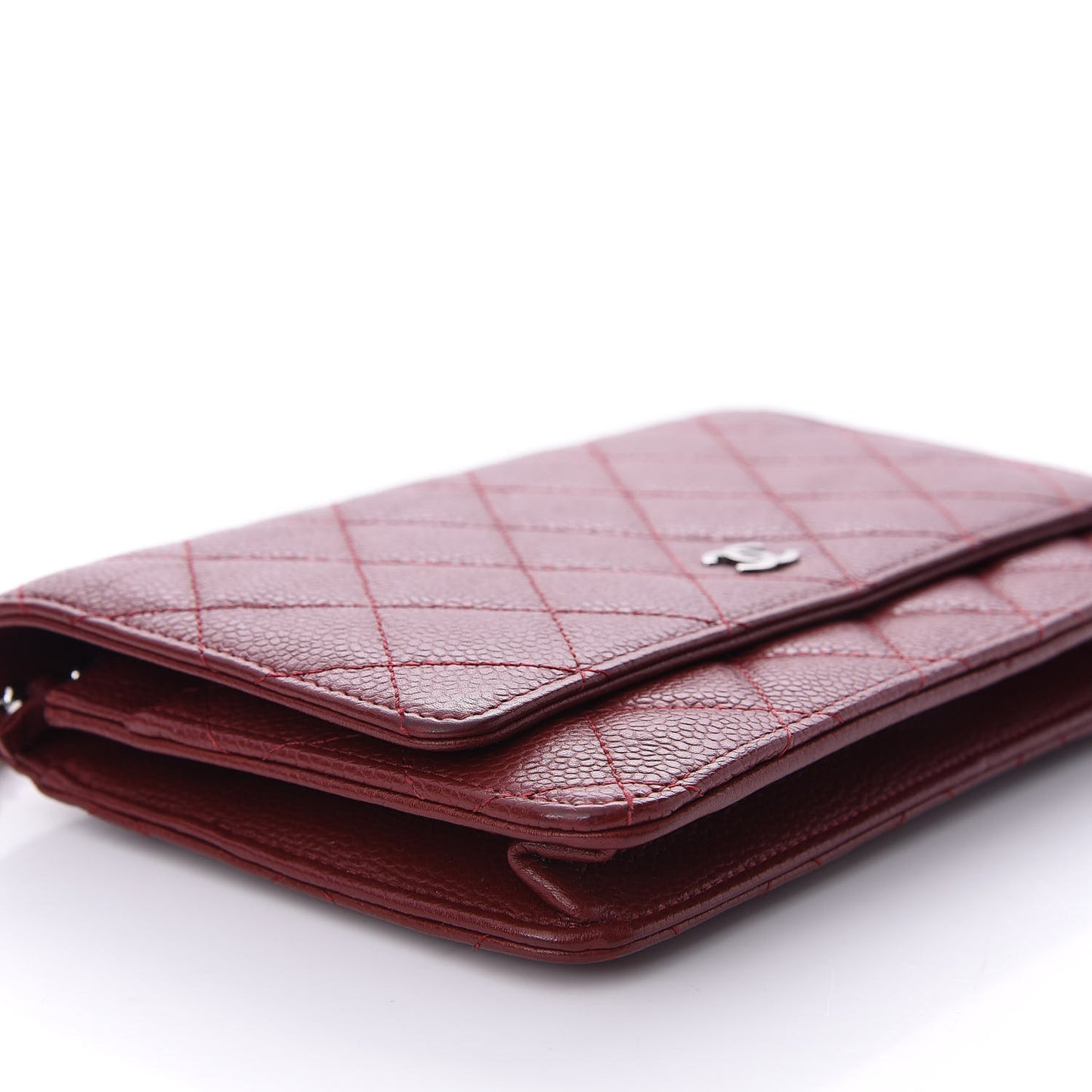 Caviar Quilted Wallet On Chain WOC Red