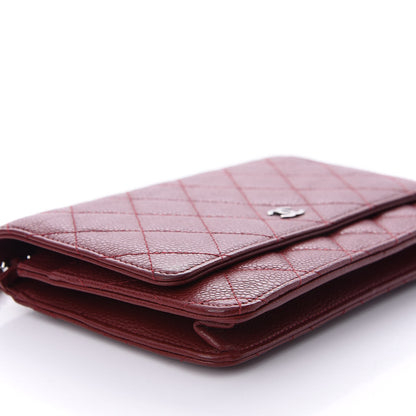 Chanel Caviar Quilted Wallet On Chain WOC Red 6 of 10