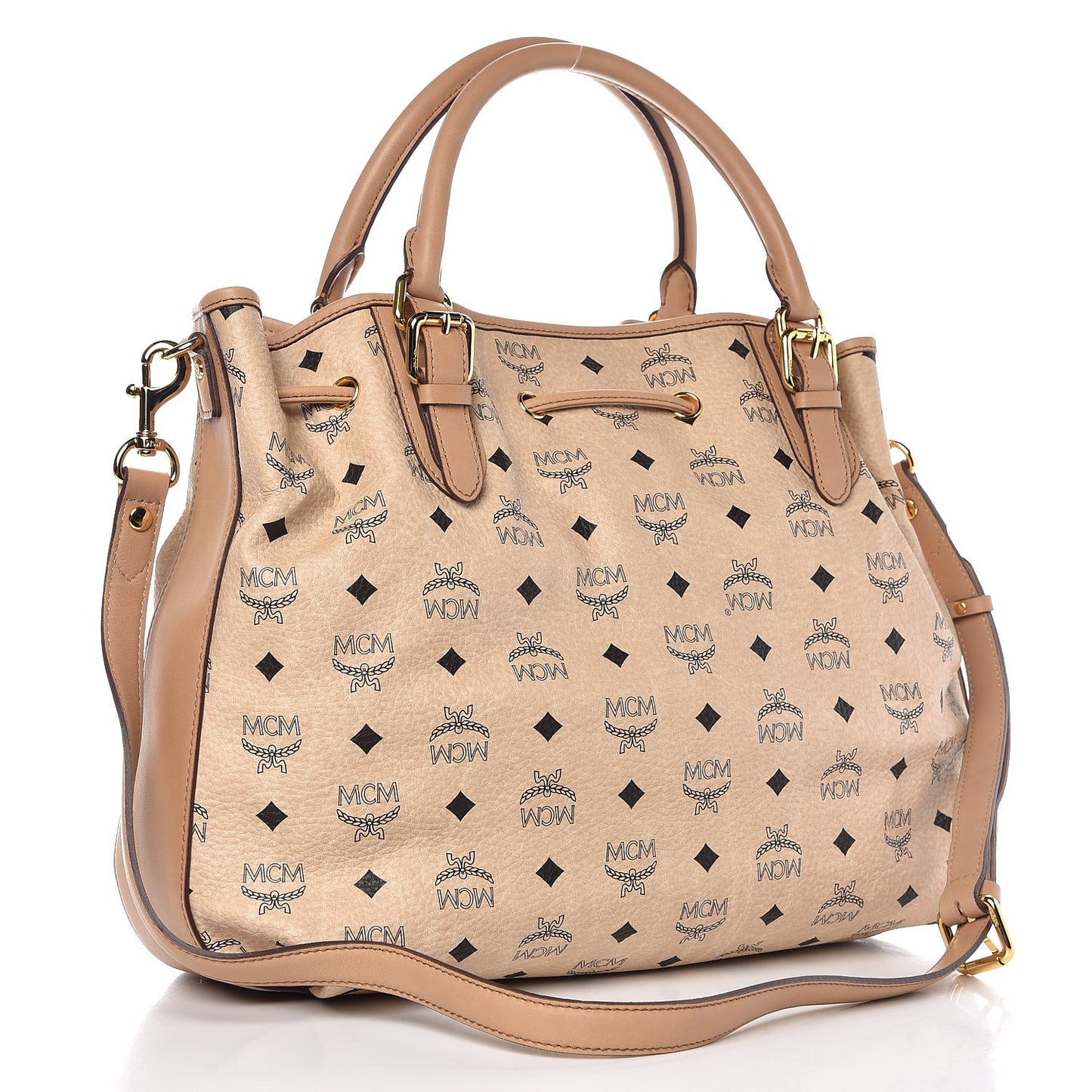 Visetos Medium Drawstring Shopper Beige