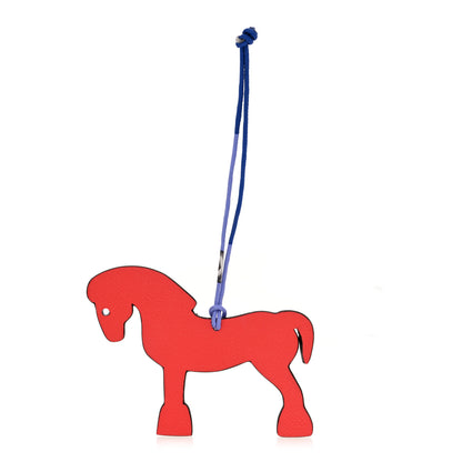 Hermes Epsom Togo Petit H Bag Charm Horse GM Capucine Gris Perle 1 of 4