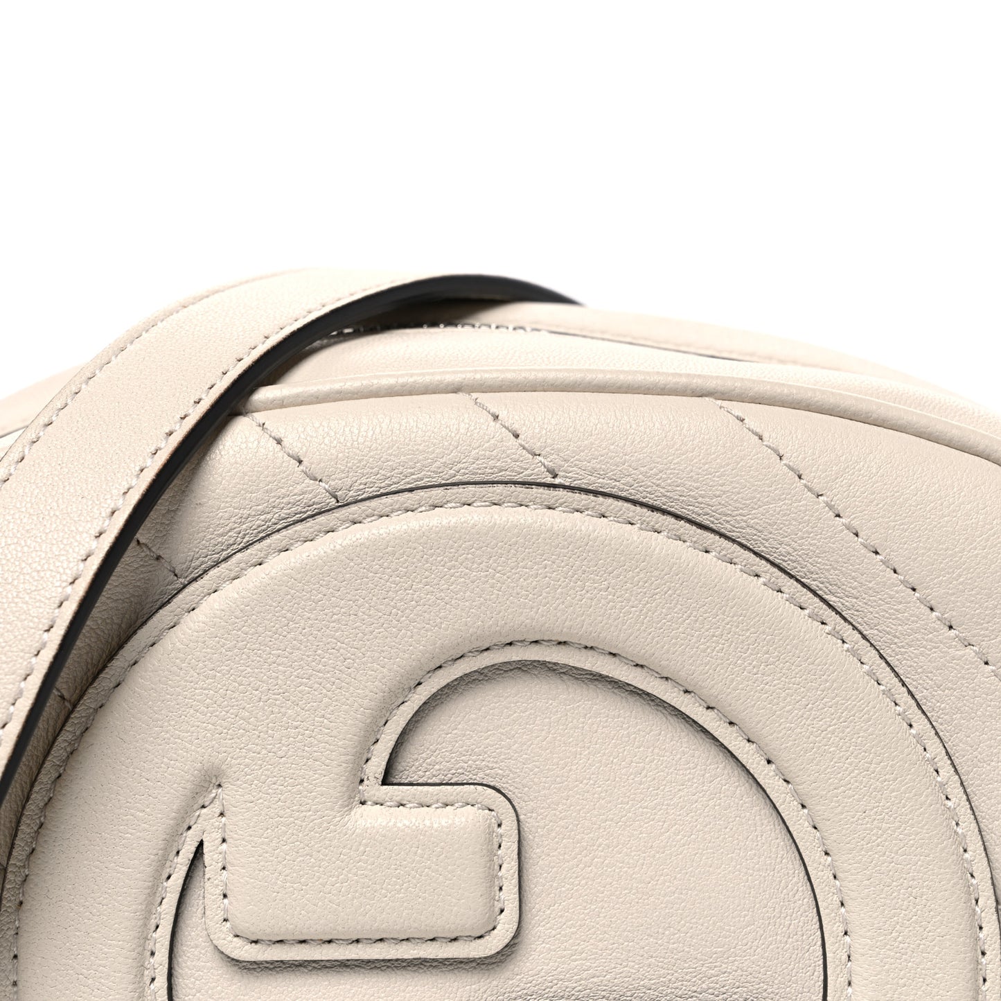 Sakai Be Green Calfskin Diagonal Stitched Mini Blondie Shoulder Bag Mystic White