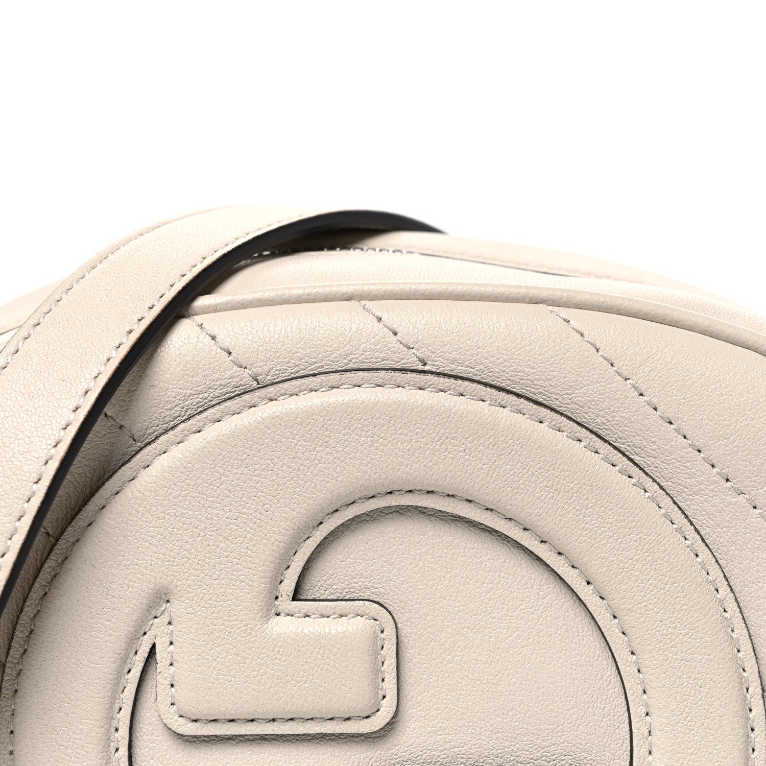 Gucci Sakai Be Green Calfskin Diagonal Stitched Mini Blondie Shoulder Bag Mystic White 7 of 9