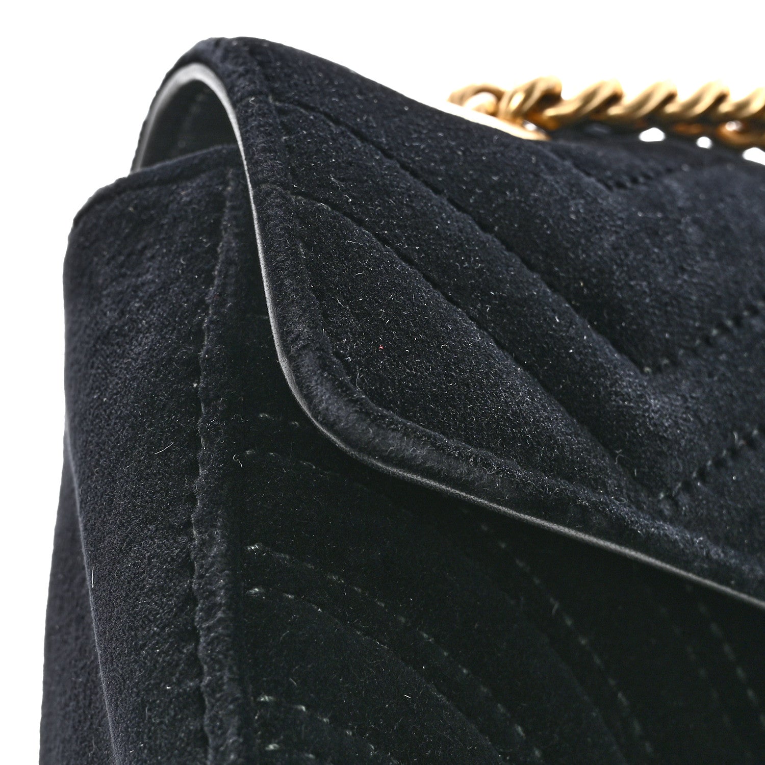 Gucci Velvet Matelasse Mini GG Marmont Shoulder Bag Black 13 of 13