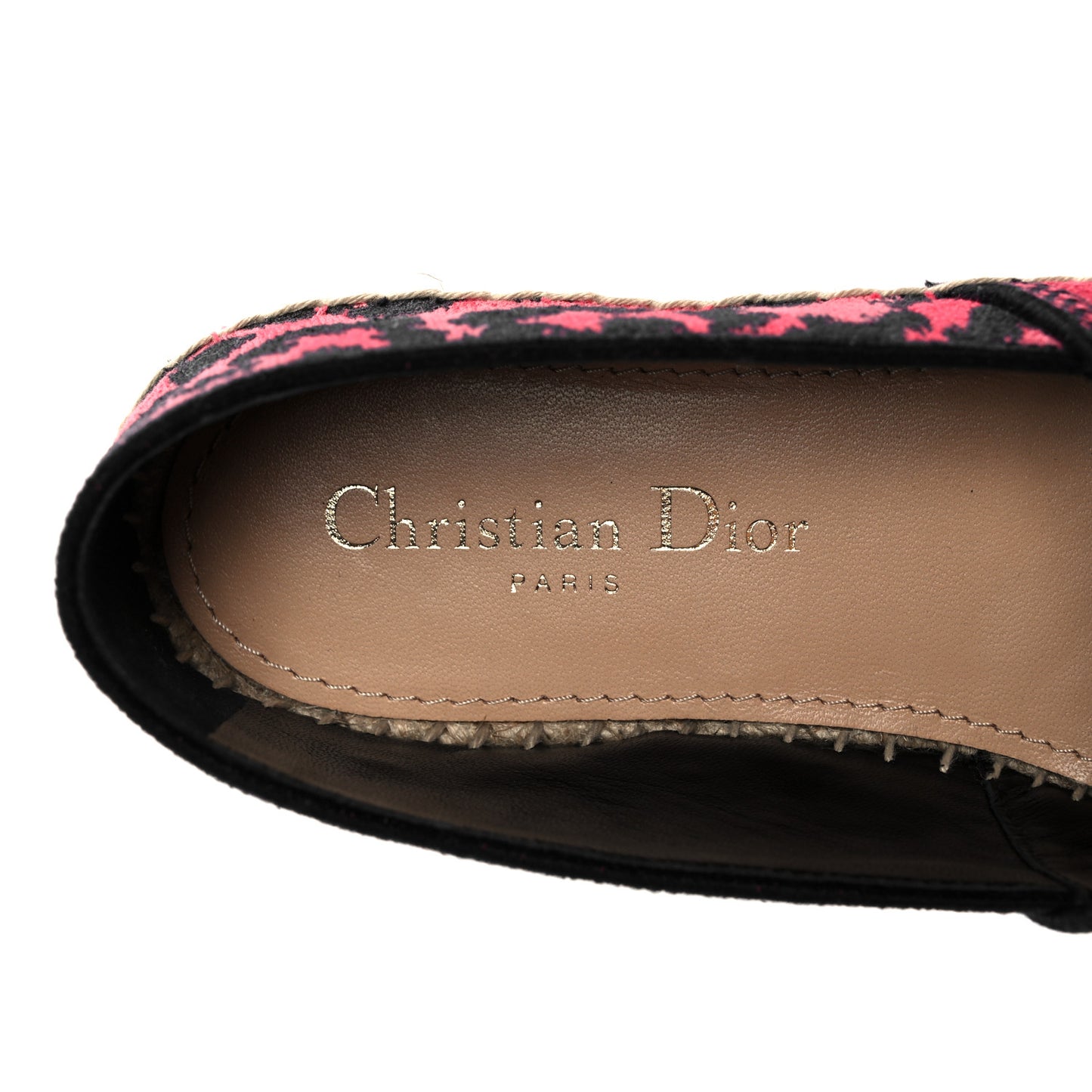 Cotton Embroidered Leopard Print Granville Espadrille 36 Framboise