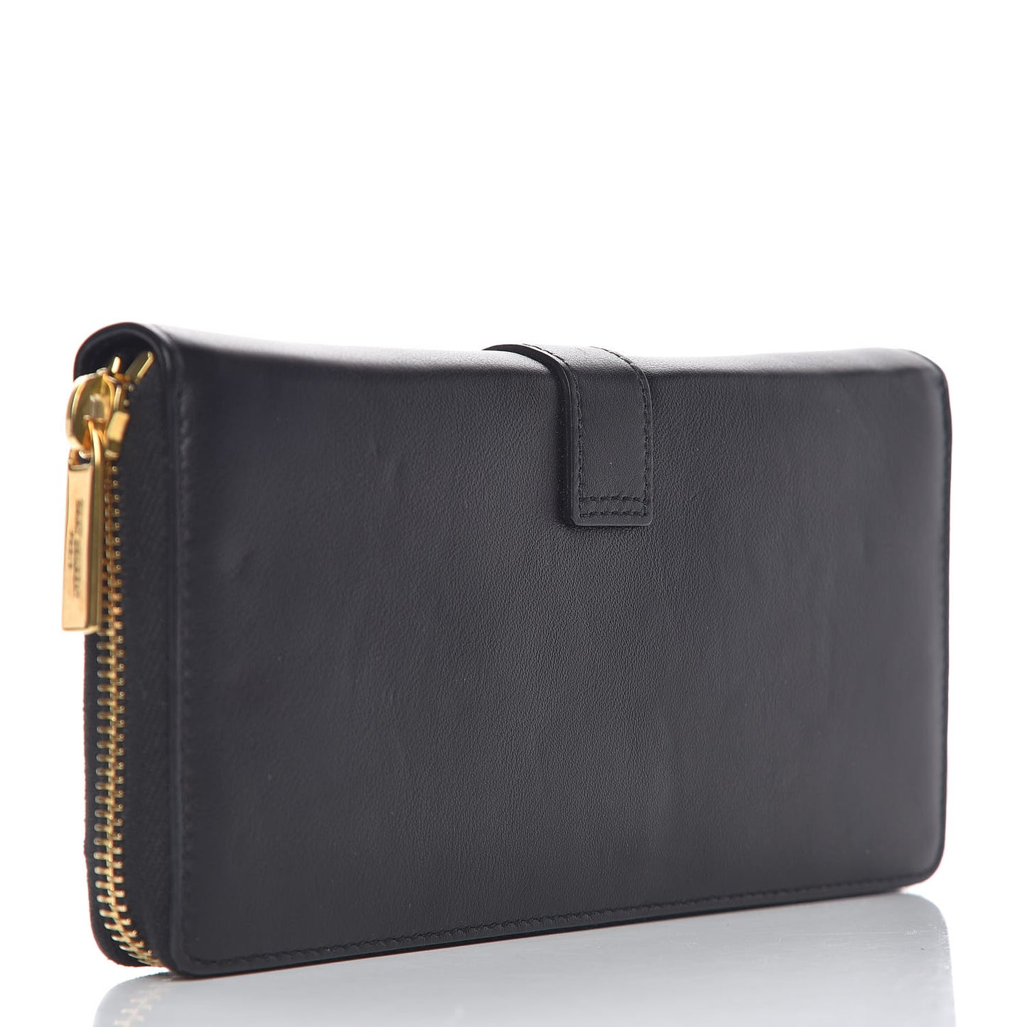 Calfskin Classic Y Ligne Zip Around Wallet Black