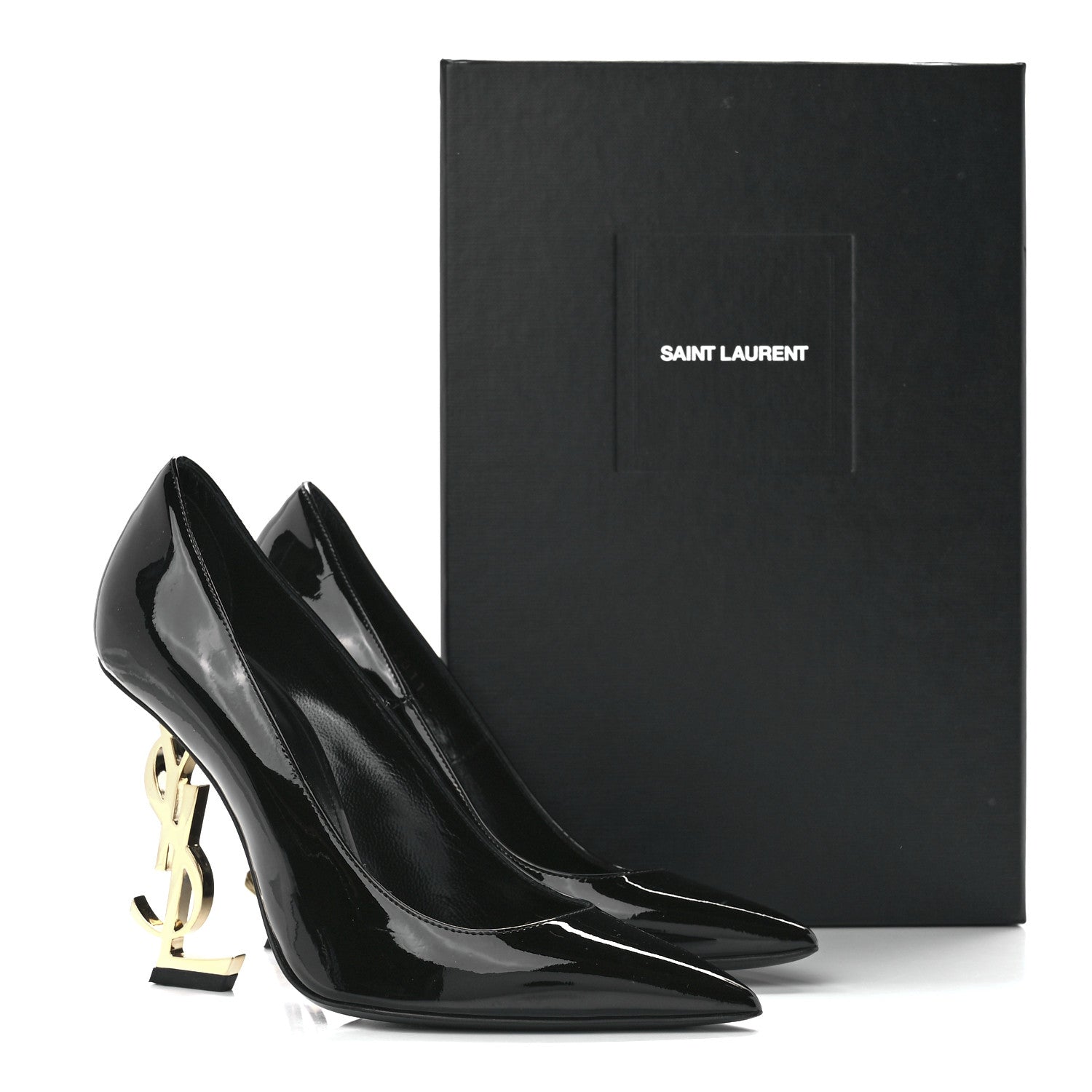Saint Laurent Patent Opyum 110 Pumps 38 Black Gold 9 of 9