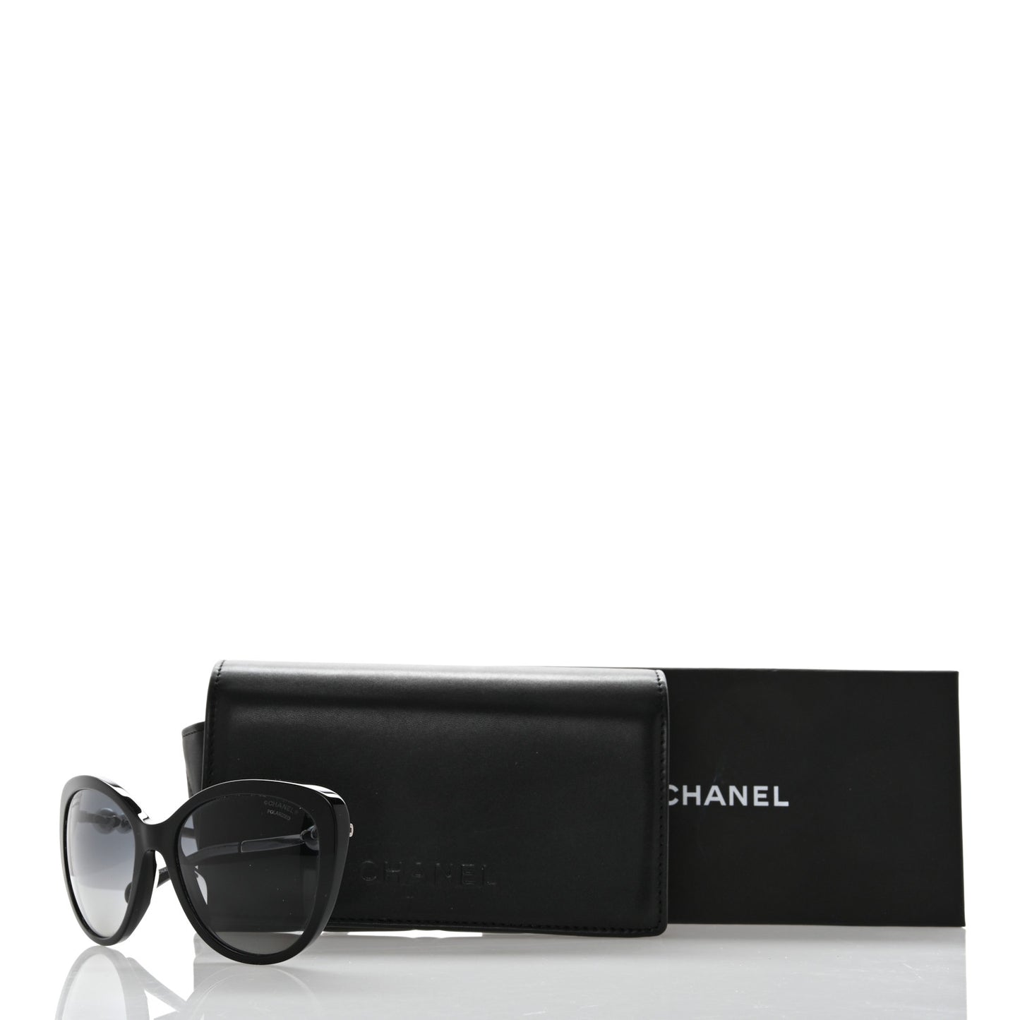 Acetate Pearl Polarized Winter Butterfly Sunglasses 5338-H-A Black