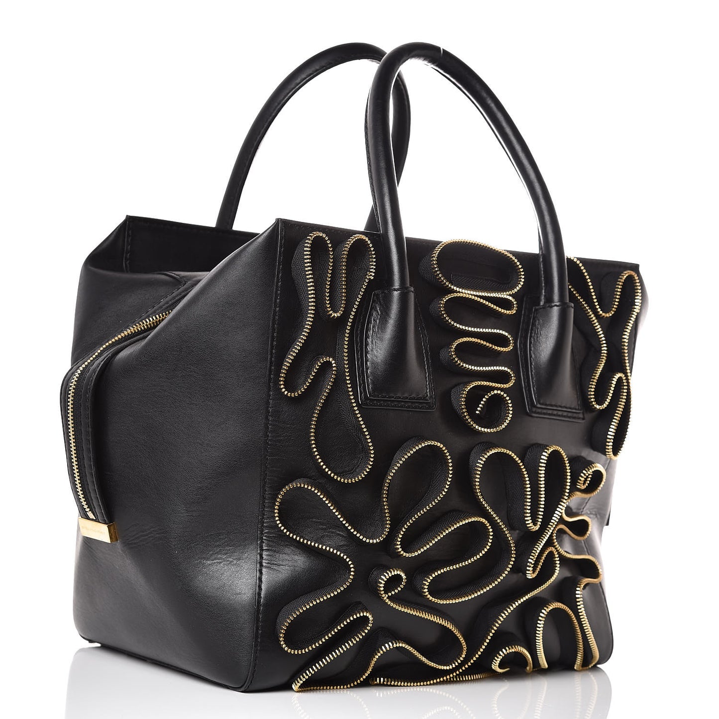 Eco Alter Nappa Cavendish Zipper Tote Black