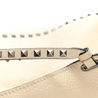 Valentino Garavani Alce Printed Calfskin Medium Rockstud Tote Light Ivory 8 of 9