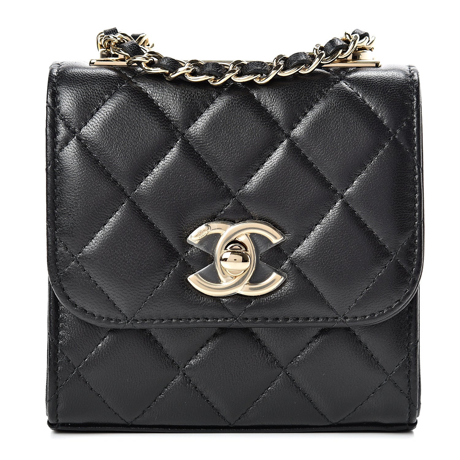 Chanel Lambskin Quilted Mini Trendy CC Chain Wallet Black 1 of 10