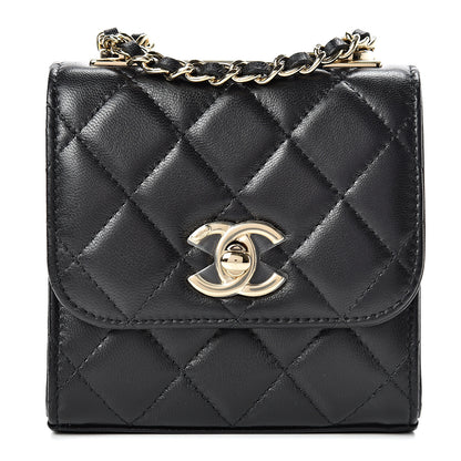 Chanel Lambskin Quilted Mini Trendy CC Chain Wallet Black 1 of 10