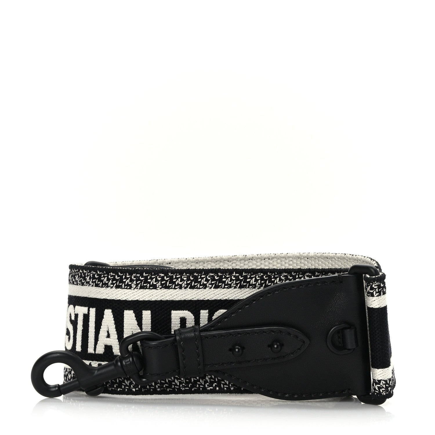 Christian Dior Canvas Embroidered Shoulder Strap Black Ultramatte 1 of 4