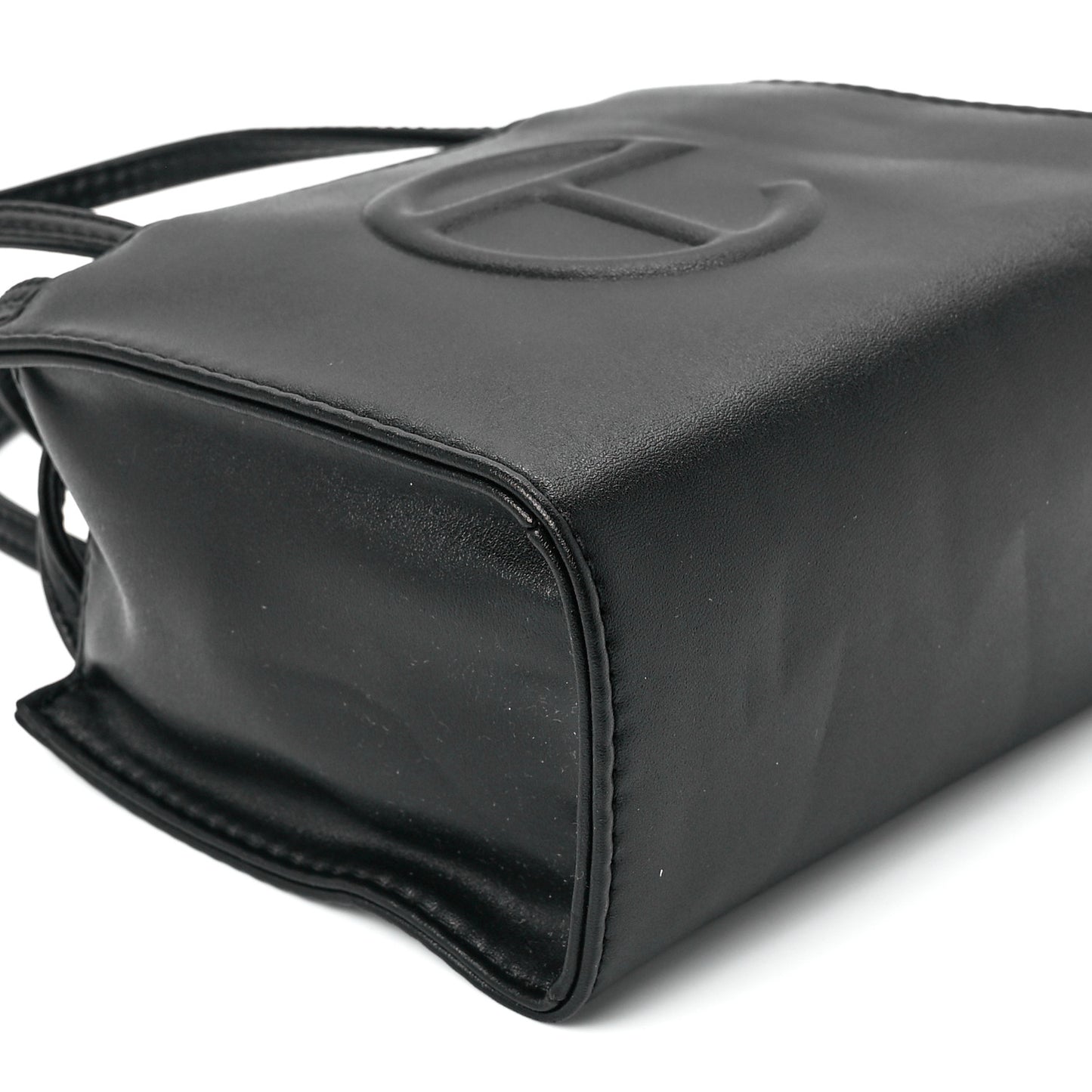Vegan Leather Small Shopping Bag Black