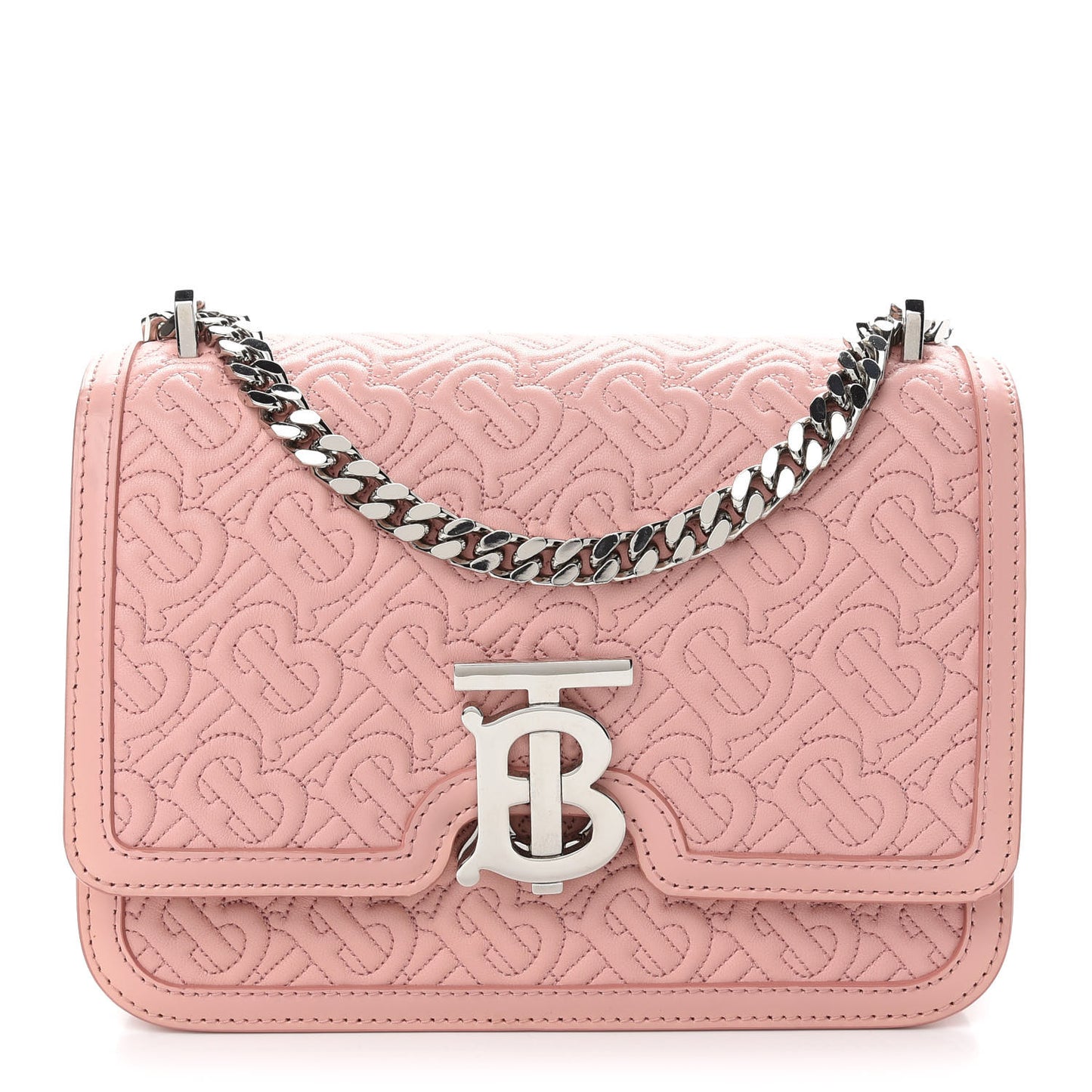 Calfskin Monogram Embossed Small TB Chain Bag Blush Pink