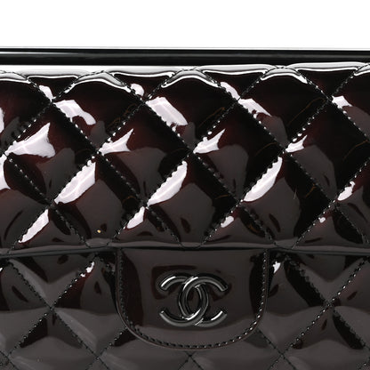 Chanel Patent Calfskin Quilted Metal Handle Clutch So Black 7 of 9