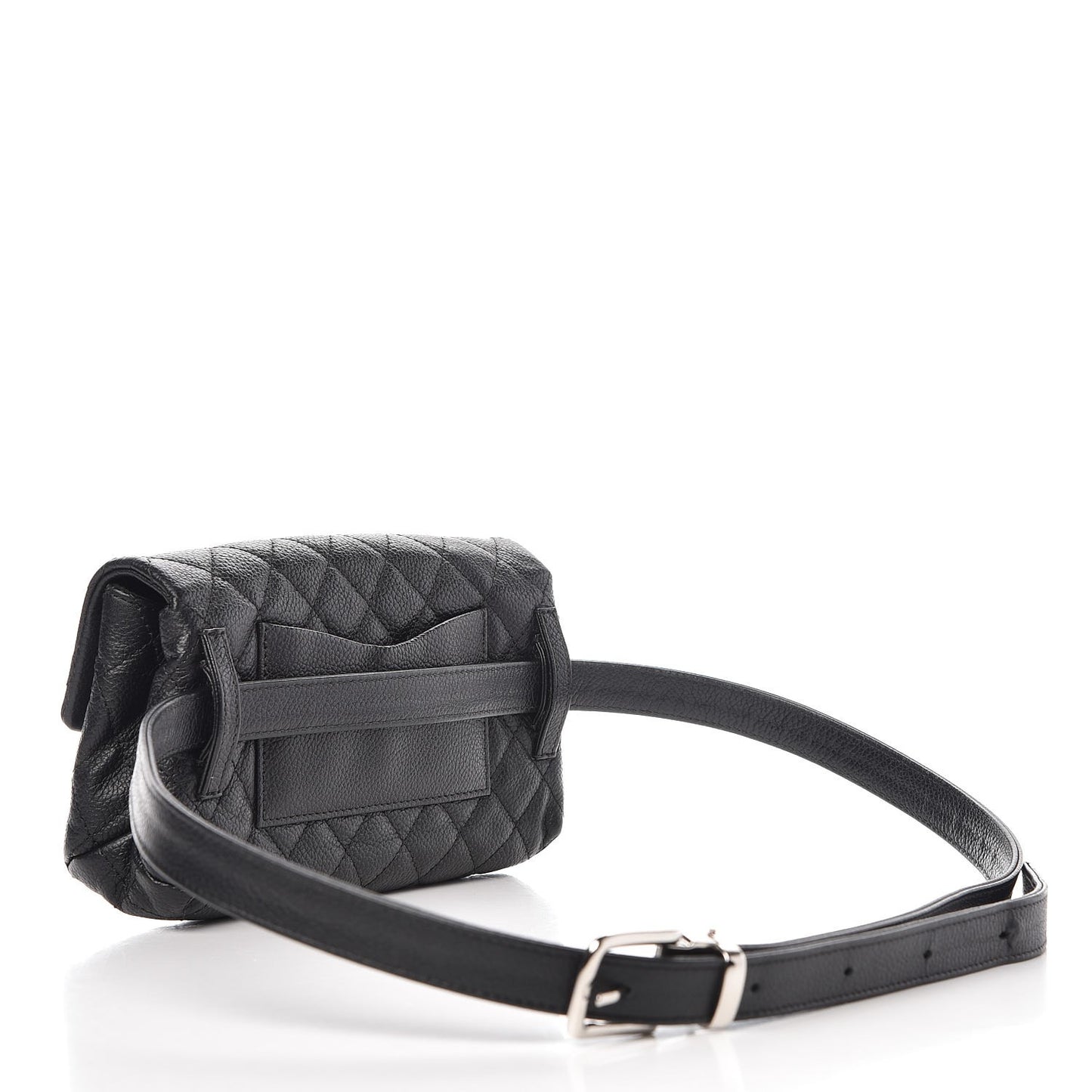 Grained Calfskin Quilted 2.55 Reissue Flap Belt Bag Clutch Black
