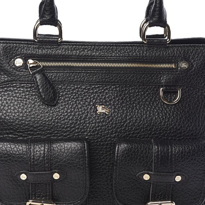 Burberry Heritage Grain Front Pocket Tote Black 7 of 9