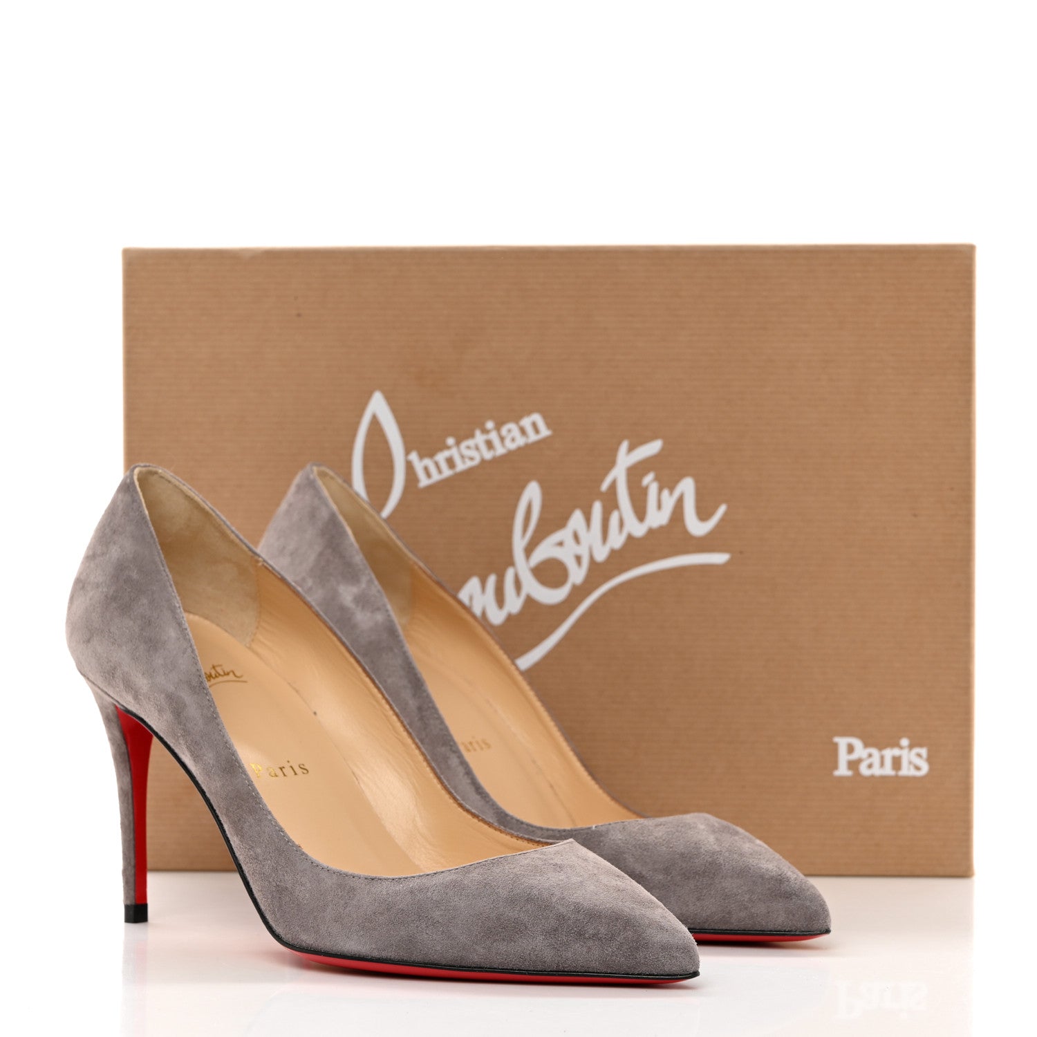 Christian Louboutin Veau Velours Pigalle Follies 85 Pumps 36 Storm 8 of 8