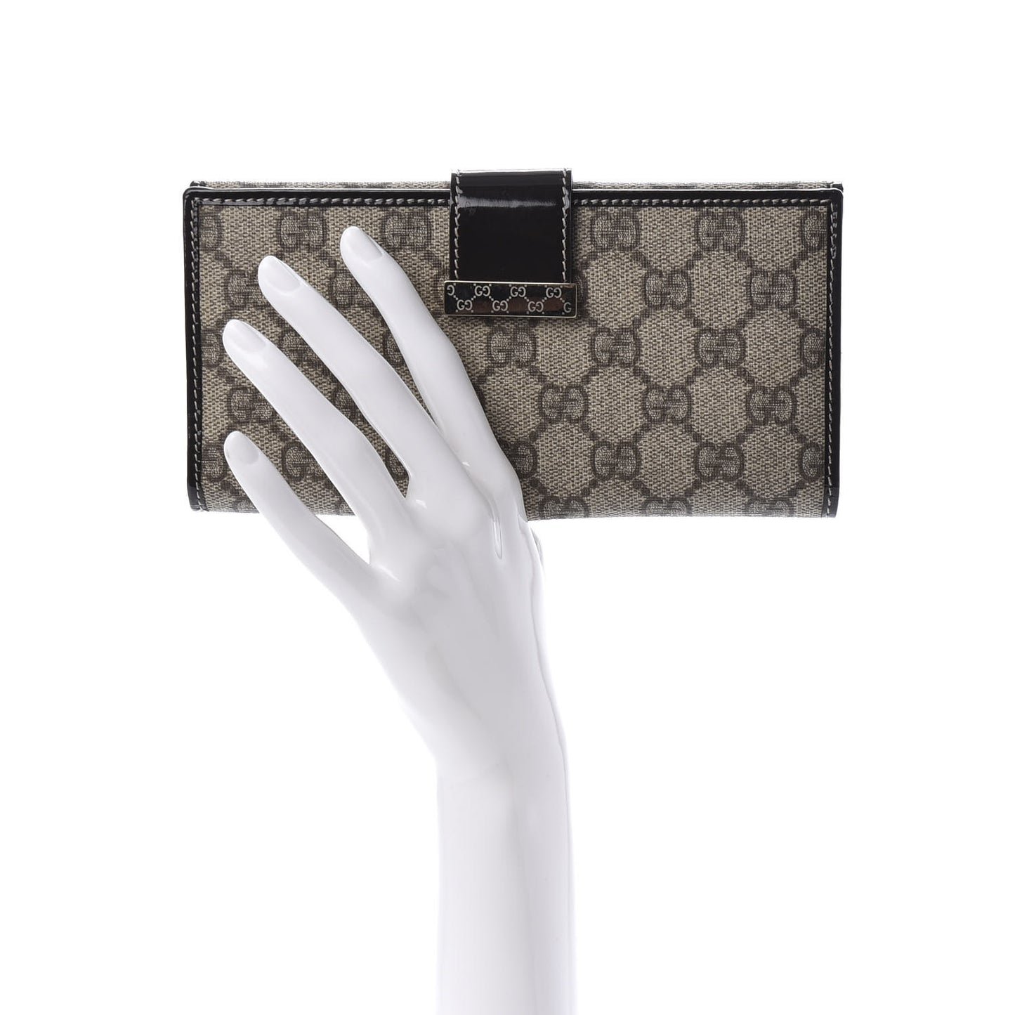 GG Plus Monogram Icon Bar Continental Flap Wallet Dark Brown