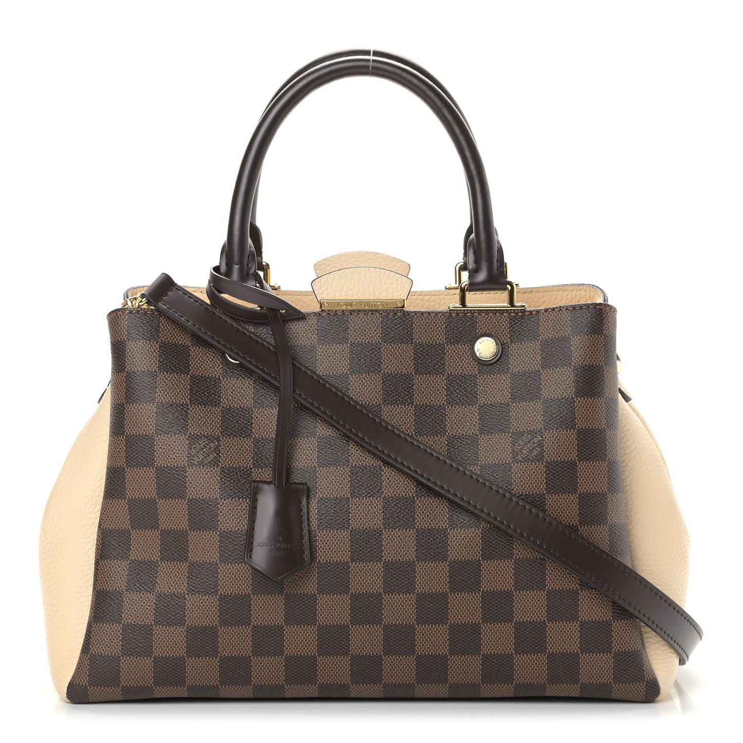 Damier Ebene Cuir Taurillon Brittany Creme