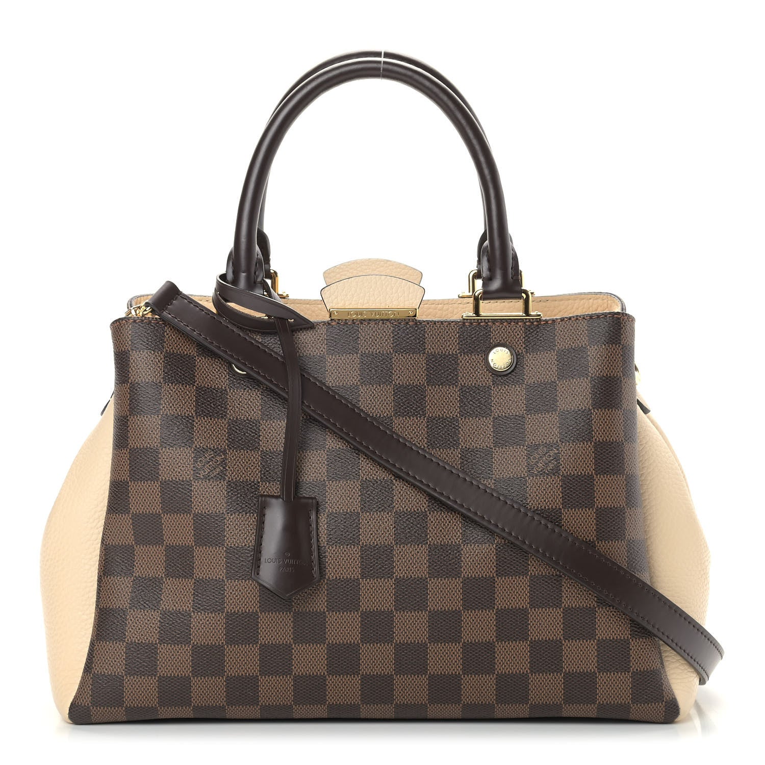Louis Vuitton Damier Ebene Cuir Taurillon Brittany Creme 1 of 12