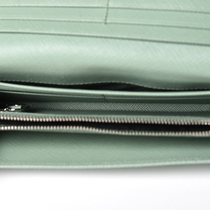 Prada Saffiano Bow Continental Wallet Acquamarina 6 of 17