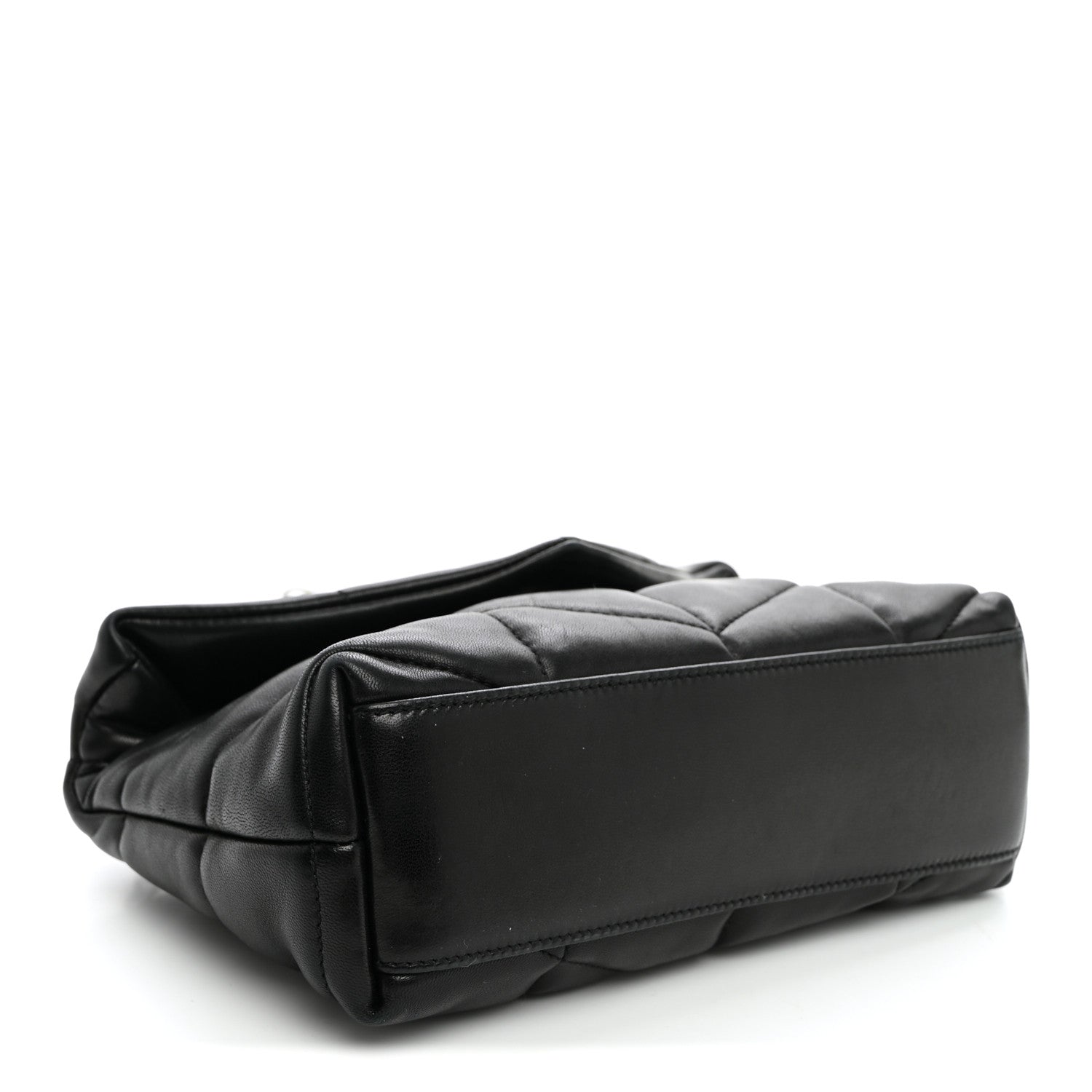 Saint Laurent Lambskin Quilted Toy Loulou Puffer Monogram Chain Satchel Black 3 of 9