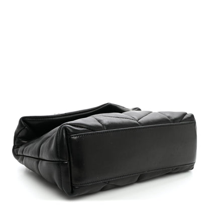 Saint Laurent Lambskin Quilted Toy Loulou Puffer Monogram Chain Satchel Black 3 of 9