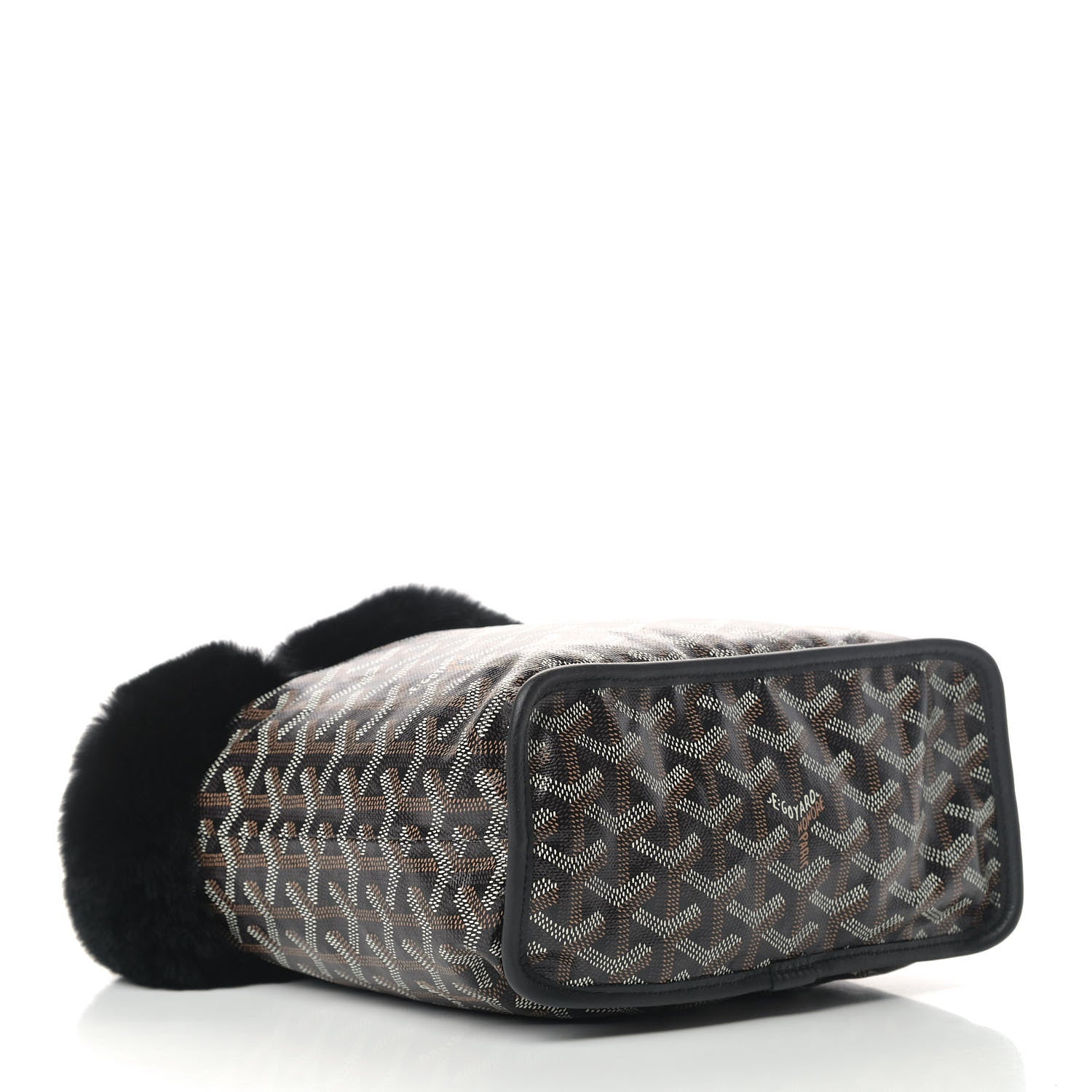 Goyard Goyardine Rabbit Rex Fur Reversible Mini Anjou Black 4 of 5