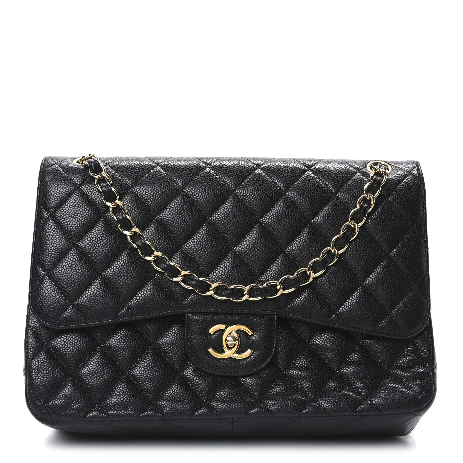Chanel Caviar Quilted Jumbo Double Flap Black 1 of 11