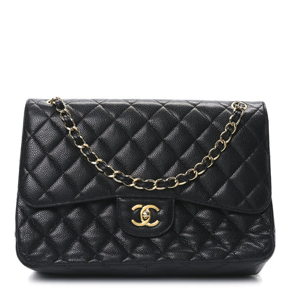 Chanel Caviar Quilted Jumbo Double Flap Black 1 of 11
