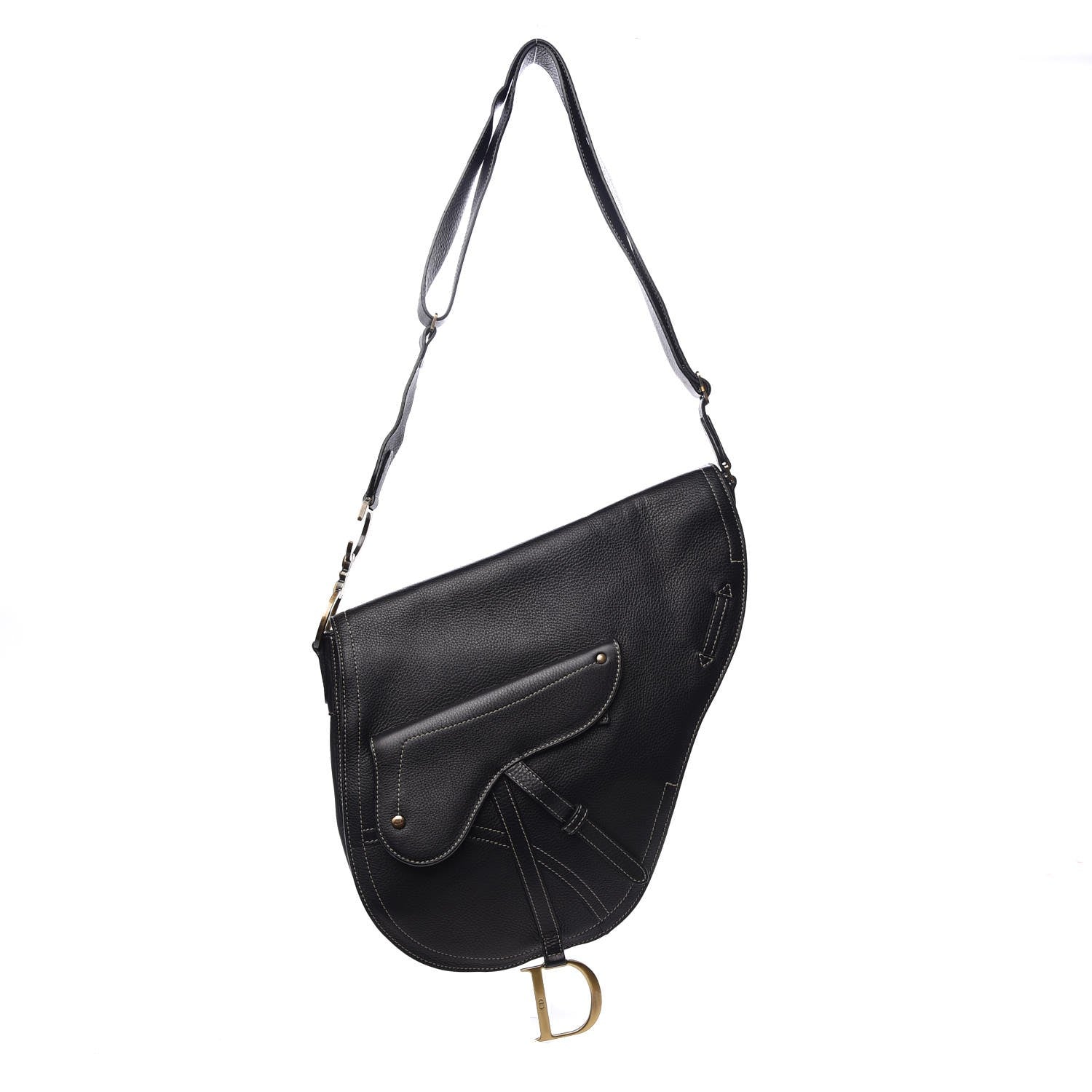 Christian Dior Calfskin Baudrier Saddle Bag Black 1 of 7