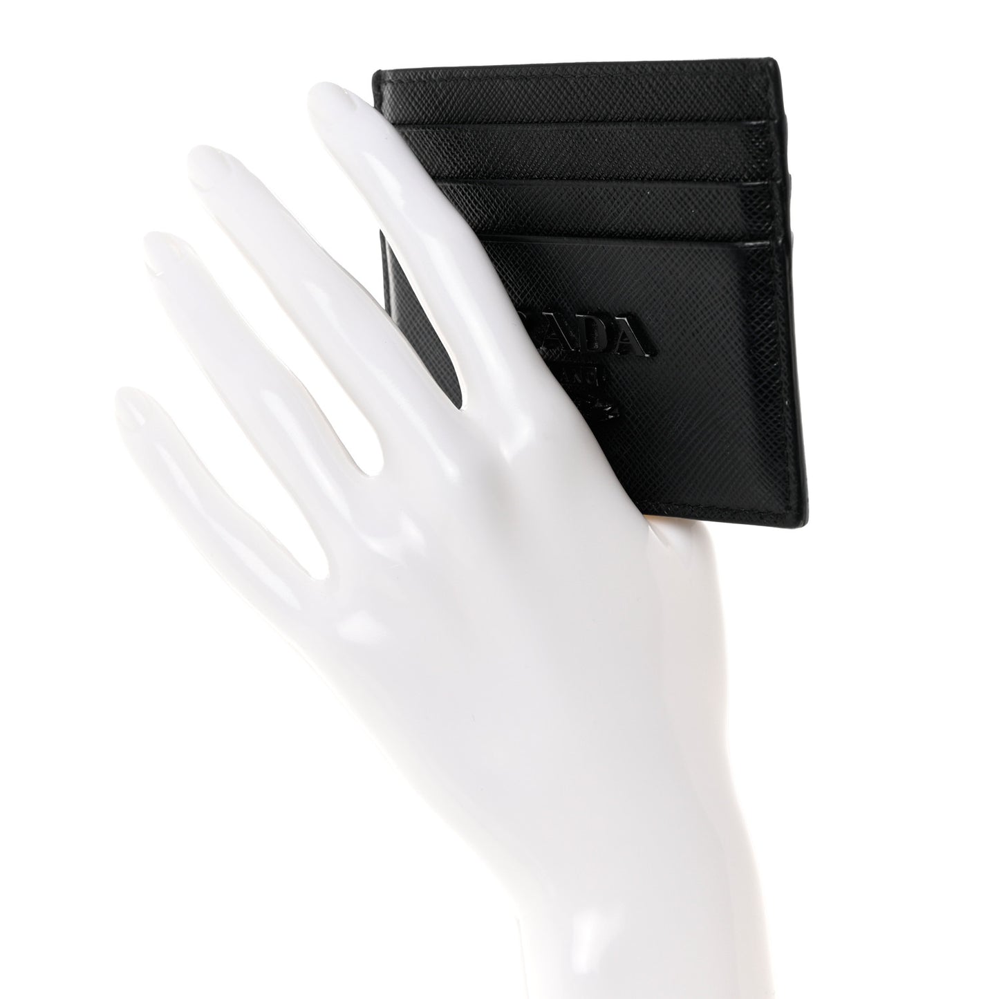 Saffiano Shine Monochrome Card Holder Black