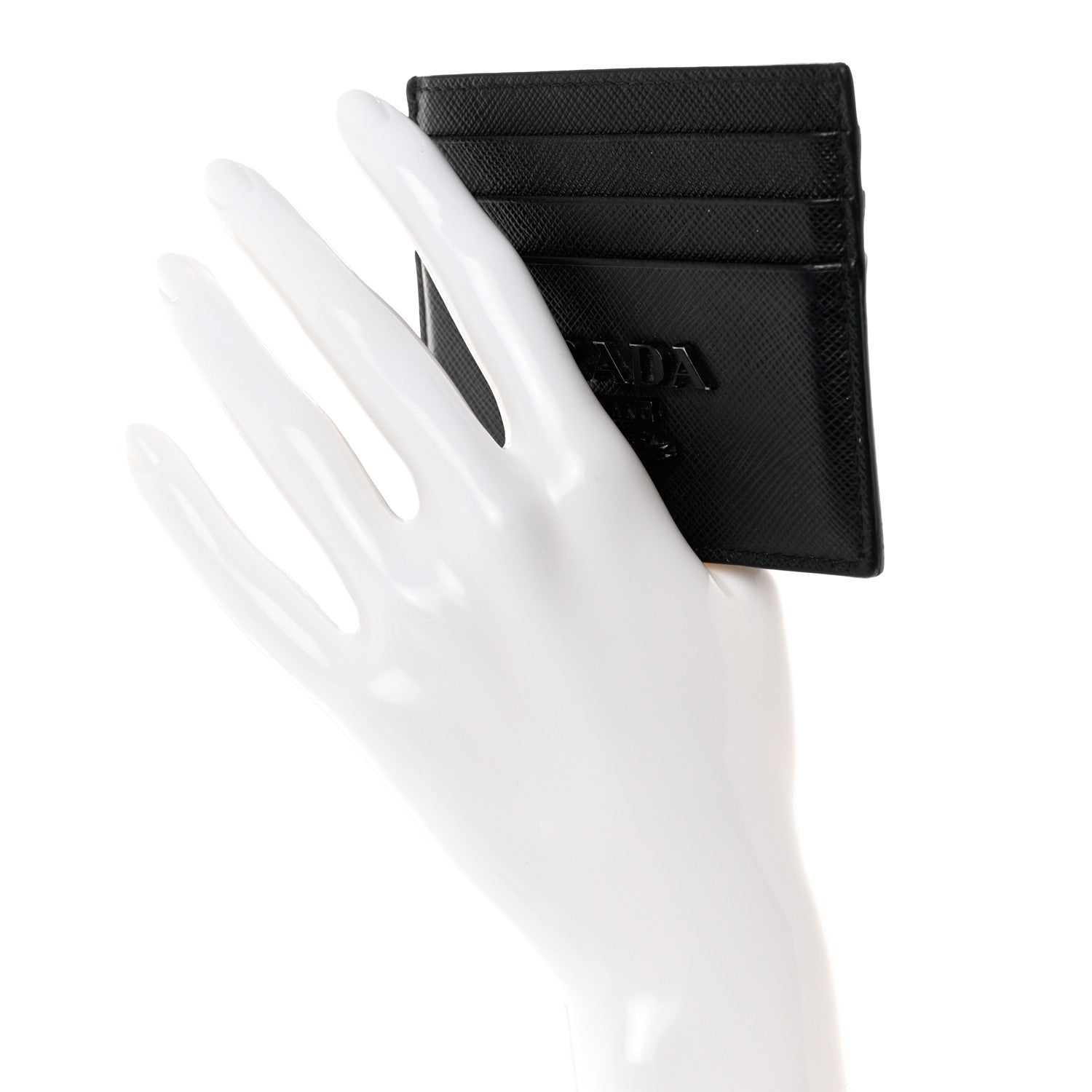 Prada Saffiano Shine Monochrome Card Holder Black 2 of 7