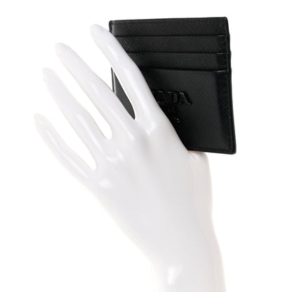 Prada Saffiano Shine Monochrome Card Holder Black 2 of 7