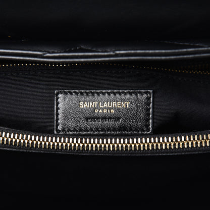Saint Laurent Calfskin Y Quilted Monogram Medium Loulou Chain Satchel Black 6 of 11