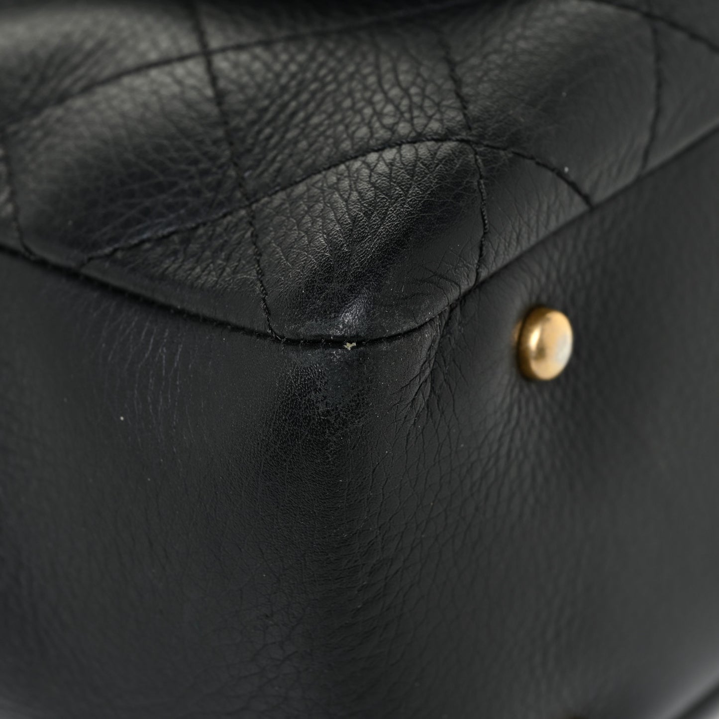 Calfskin Stitched Archi Chic Large Tote Black