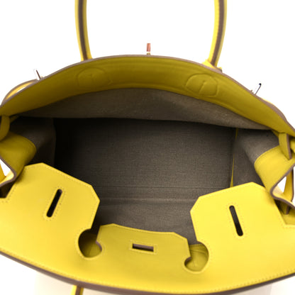 Hermes Toile De Camp Evercolor HAC Birkin 40 Ficelle Lime 4 of 11