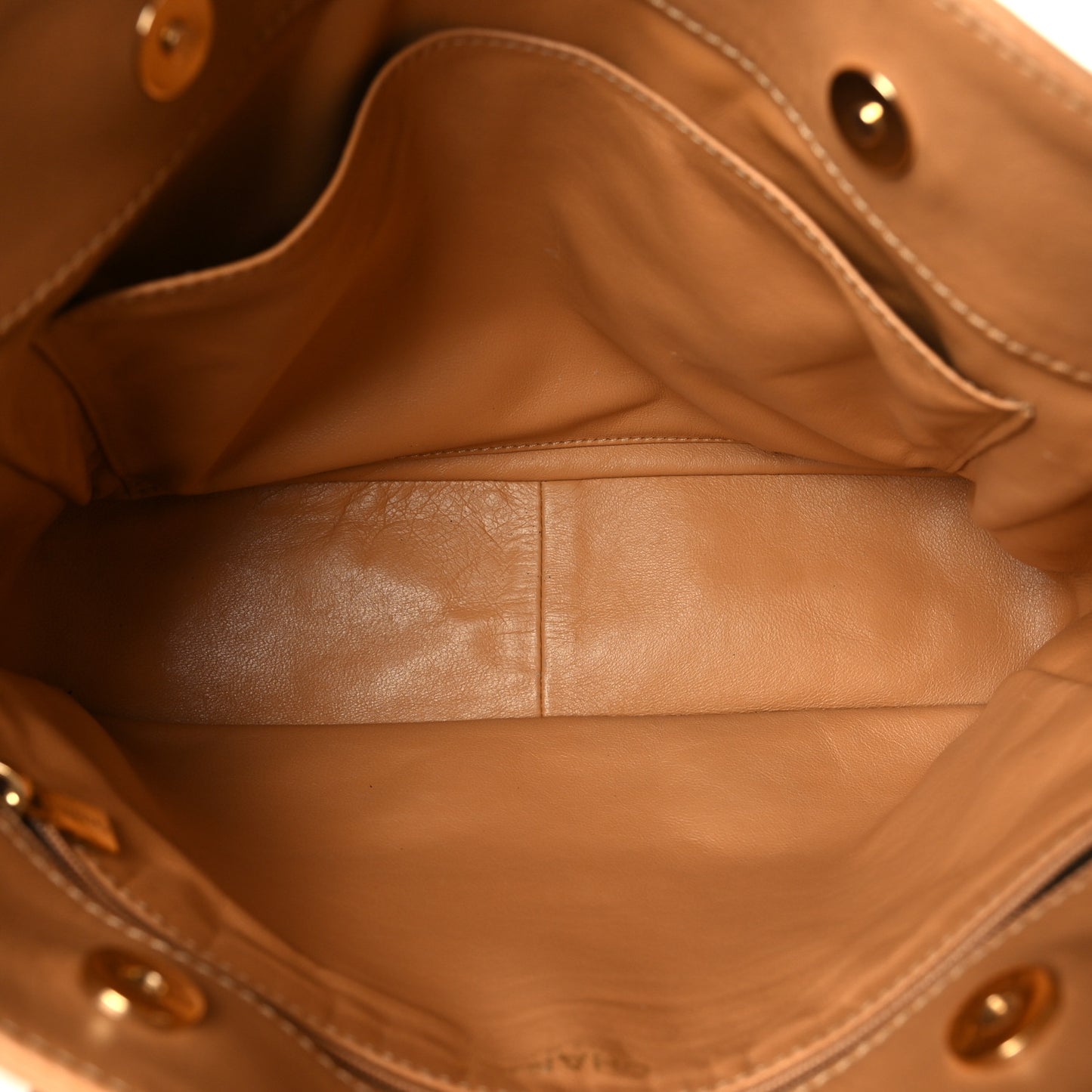 Lambskin Square Quilted Tote Beige