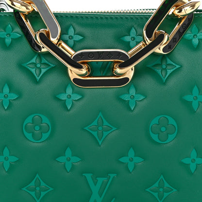 Louis Vuitton Lambskin Embossed Monogram Coussin BB Emeraude 9 of 11