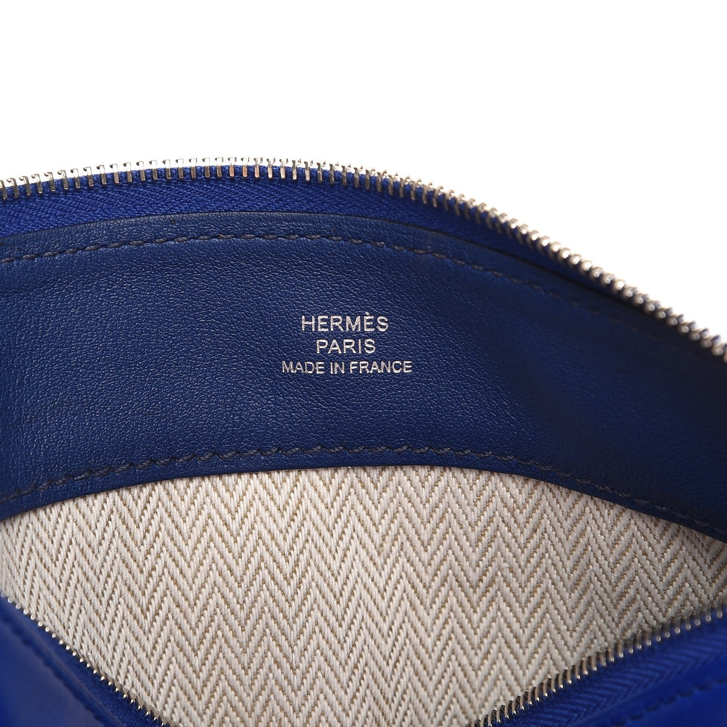 Hermes Lambskin Tohubohu Pouch PM Bleu Electrique Bleu Saphir 6 of 8