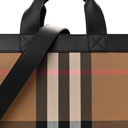 Burberry IP Check Nylon Calfskin Ormond Tote Bag Taupe Brown 8 of 10