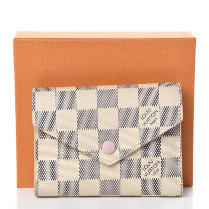 Louis Vuitton Damier Azur Victorine Wallet Rose Ballerine 13 of 13